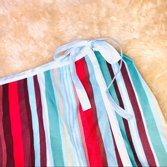 EXPRESS brand striped colorful wrap mini skirt - Picture 3 of 5